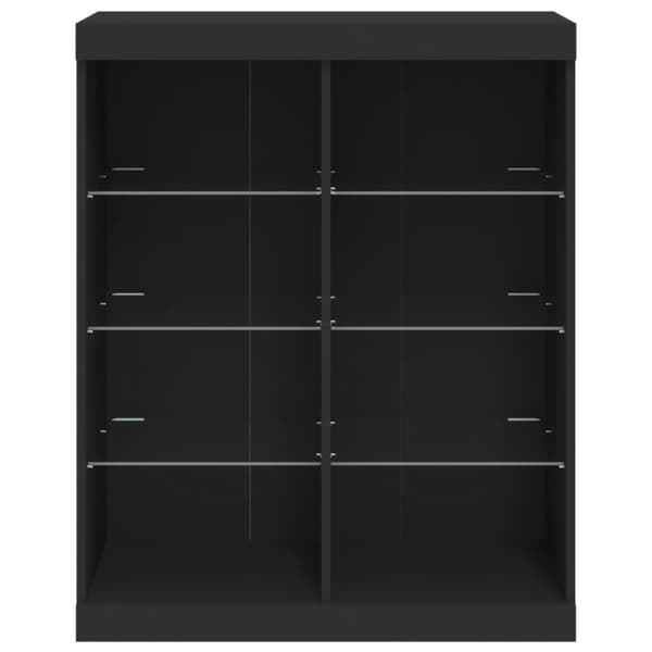 skænk med LED-lys 81x37x100 cm sort