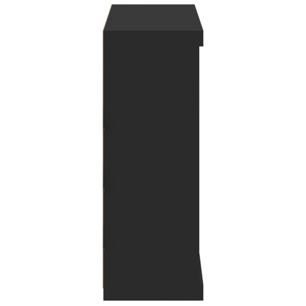 skænk med LED-lys 81x37x100 cm sort