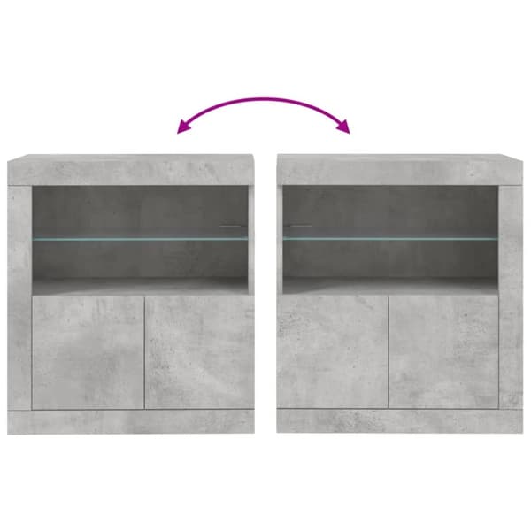 skænk med LED-lys 60,5x37x67 cm betongrå
