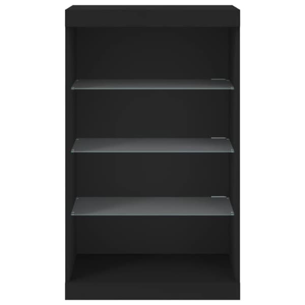 Skänk med LED-belysning svart 60,5x37x100 cm