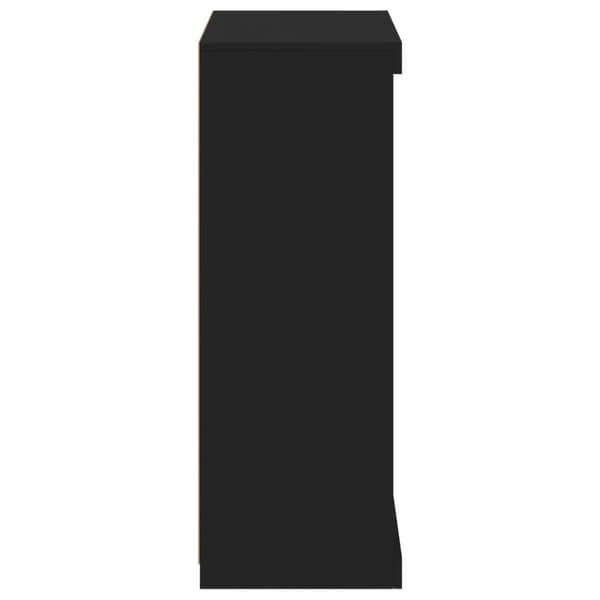 Skänk med LED-belysning svart 60,5x37x100 cm