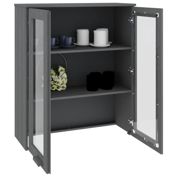 Överdel till högskåp HAMAR mörkgrå 85x35x100 cm massiv furu