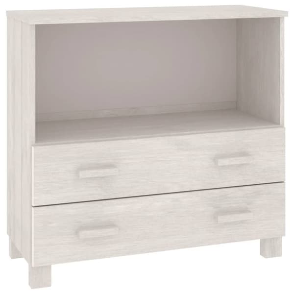 skænk HAMAR 85x35x80 cm massivt fyrretræ hvid
