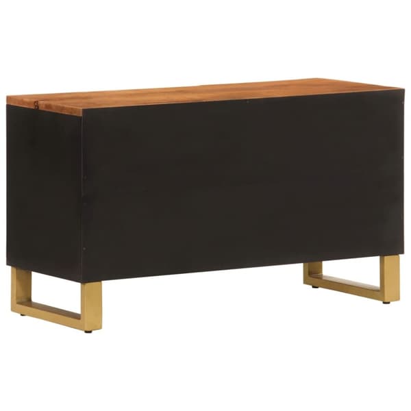 tv-bord 80x31,5x46 cm massivt mangotræ brun og sort