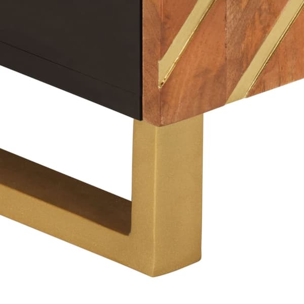 tv-bord 80x31,5x46 cm massivt mangotræ brun og sort