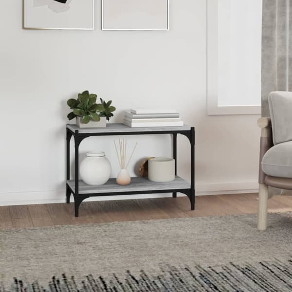 Tv-bänk grå sonoma 60x33x41 cm konstruerat trä och stål