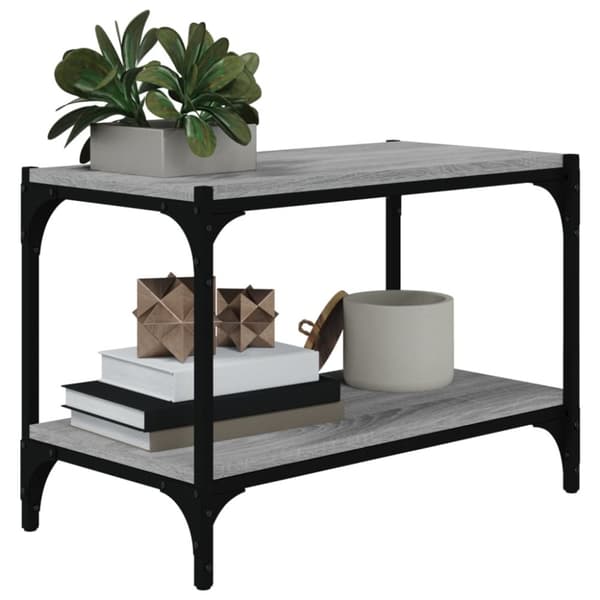 Tv-bänk grå sonoma 60x33x41 cm konstruerat trä och stål