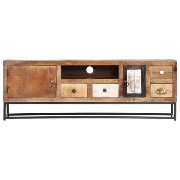 TV-bänk 120x30x40 cm massivt återvunnet trä