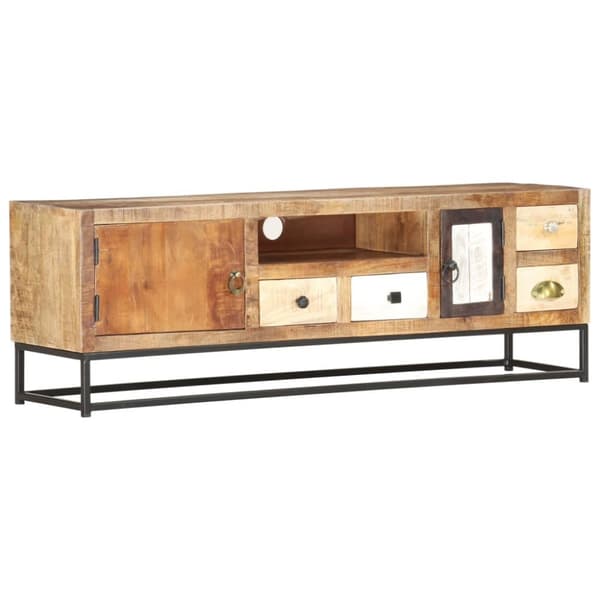 TV-bänk 120x30x40 cm massivt återvunnet trä