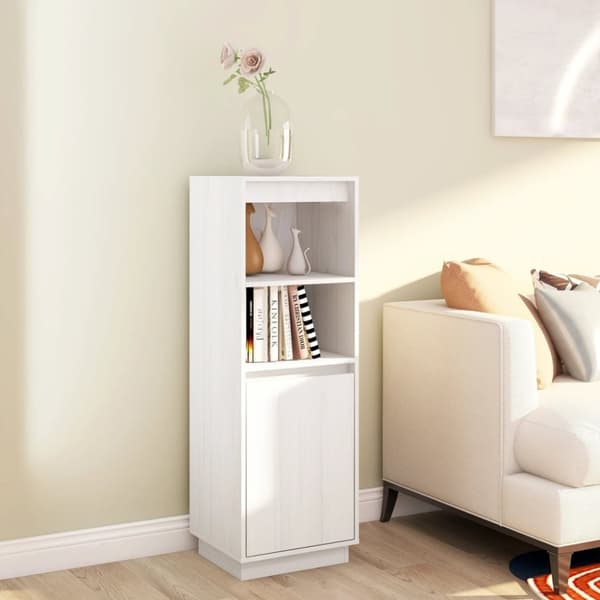 højskab 37x34x110 cm massivt fyrretræ hvid