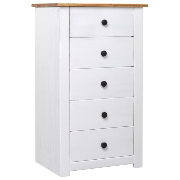 Byrå vit 46x40x89 cm furu panama