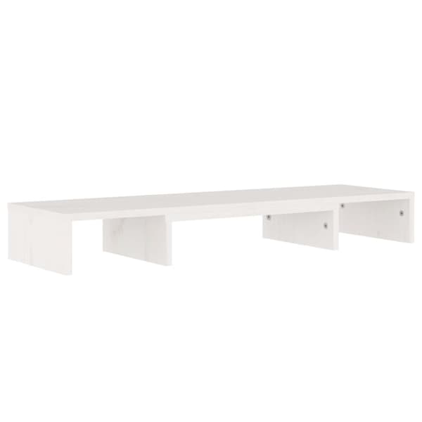 Skärmställ vit 80x24x10,5 cm massiv furu