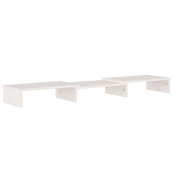 Skärmställ vit 80x24x10,5 cm massiv furu