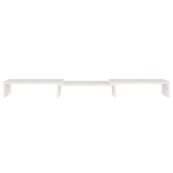 Skärmställ vit 80x24x10,5 cm massiv furu