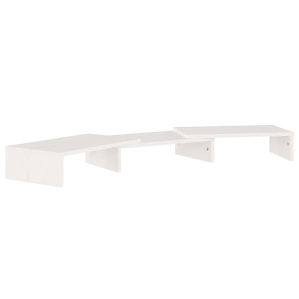 Skärmställ vit 80x24x10,5 cm massiv furu