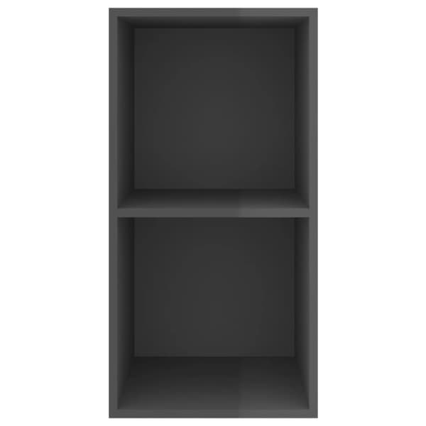 Väggmonterad tv-bänk grå högglans 37x37x72 cm konstruerat trä