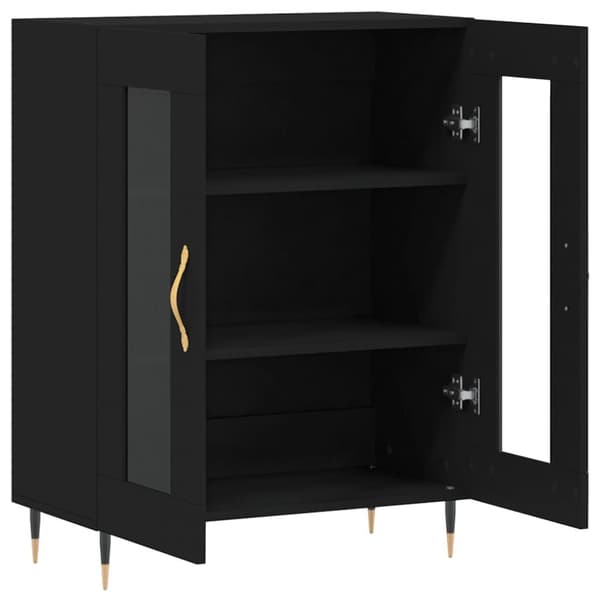 skænk 69,5x34x90 cm konstrueret træ sort