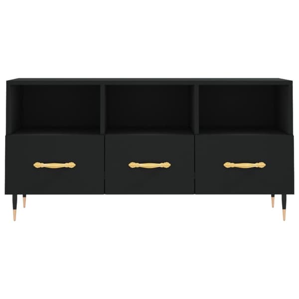 Tv-bänk svart 102x36x50 cm konstruerat trä