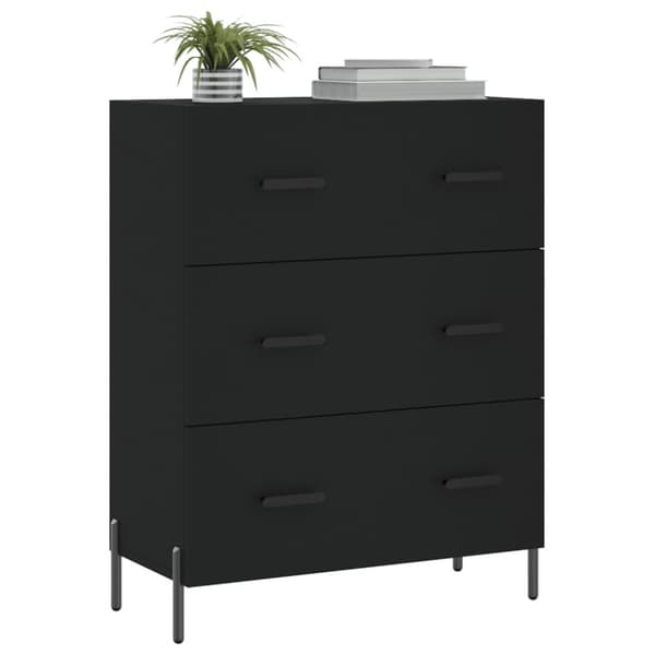 skænk 69,5x34x90 cm konstrueret træ sort