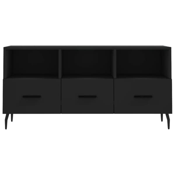 Tv-bänk svart 102x36x50 cm konstruerat trä