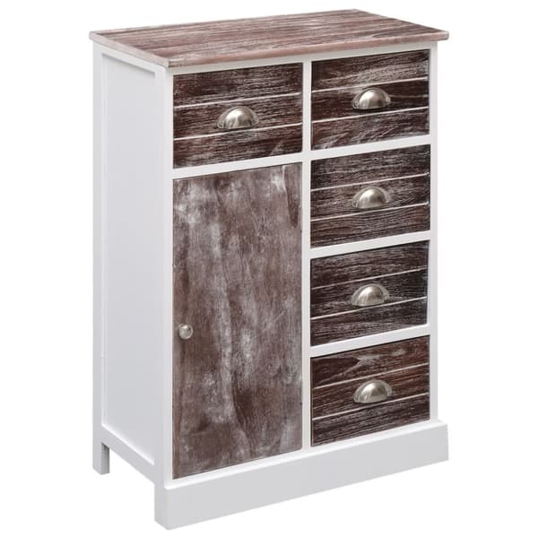 Skänk med 10 lådor brun 113x30x79 cm trä