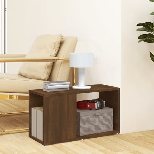 Tv-bänk brun ek 60x24x32cm konstruerat trä