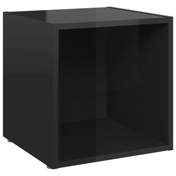 TV-bänk 4 st svart högglans 37x35x37 cm konstruerat trä