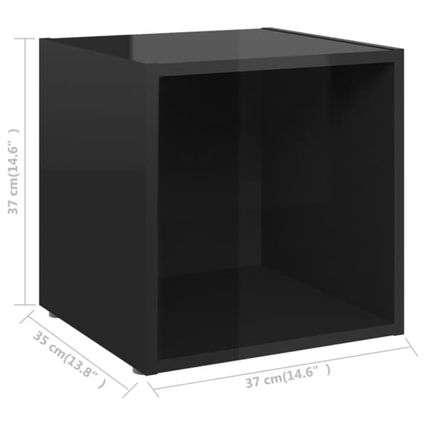 TV-bänk 4 st svart högglans 37x35x37 cm konstruerat trä
