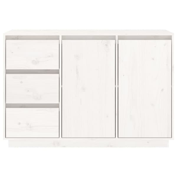 skænk 111x34x75 cm massivt fyrretræ hvid