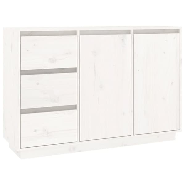 skænk 111x34x75 cm massivt fyrretræ hvid