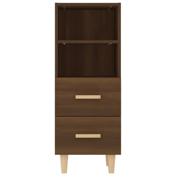 skænk 34,5x34x90 cm konstrueret træ brun egetræsfarve