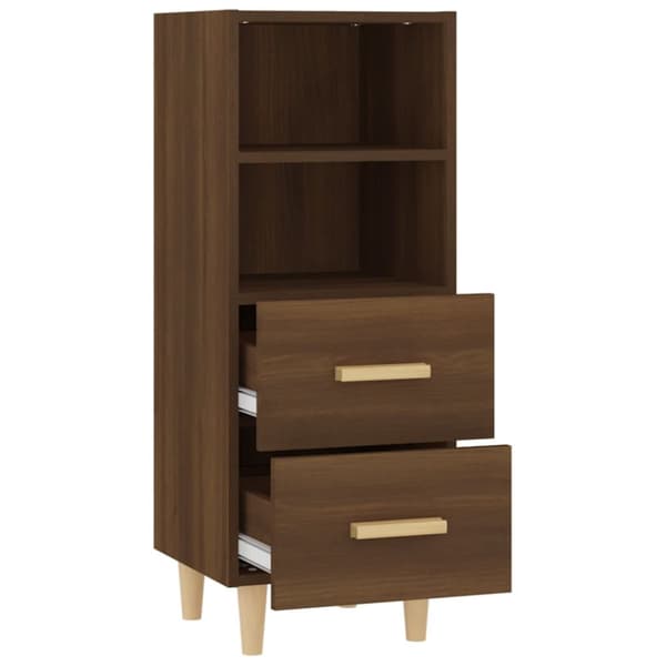 skænk 34,5x34x90 cm konstrueret træ brun egetræsfarve
