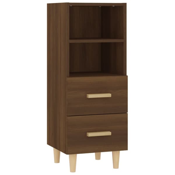 skænk 34,5x34x90 cm konstrueret træ brun egetræsfarve