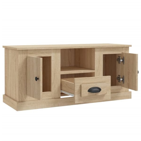 tv-bord 100x35,5x45 cm konstrueret træ sonoma-eg