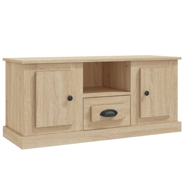 tv-bord 100x35,5x45 cm konstrueret træ sonoma-eg