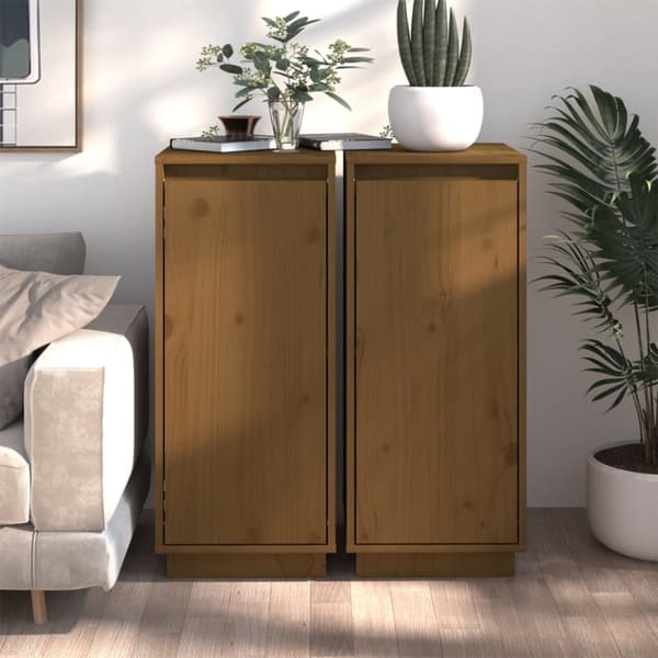 Senkit 2 kpl hunajanruskea 31,5x34x75 cm täysi mänty