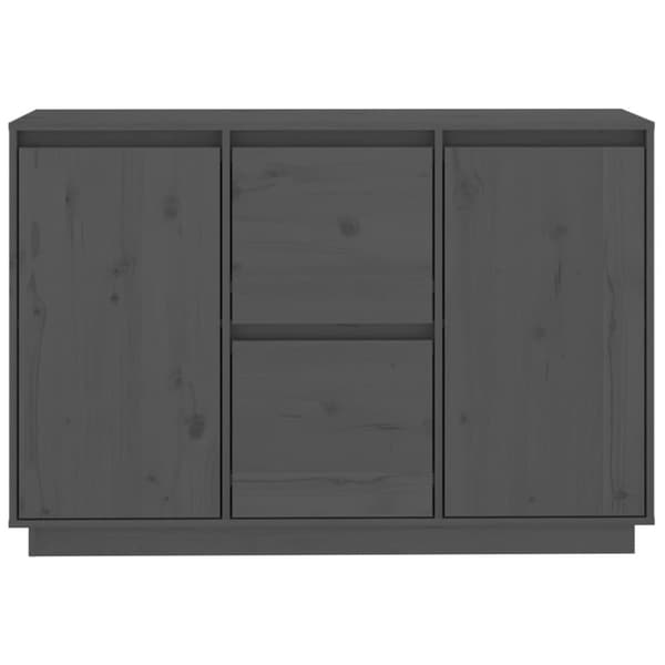 skænk 111x34x75 cm massivt fyrretræ grå