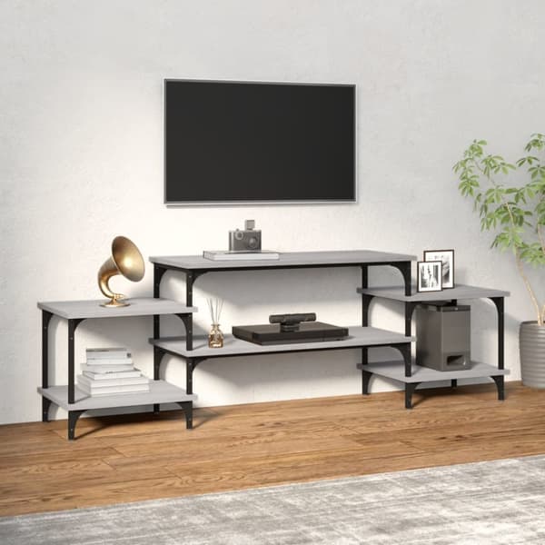 tv-bord 157x35x52 cm konstrueret træ grå sonoma-eg