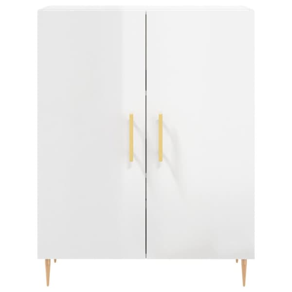 skænk 69,5x34x90 cm konstrueret træ hvid højglans