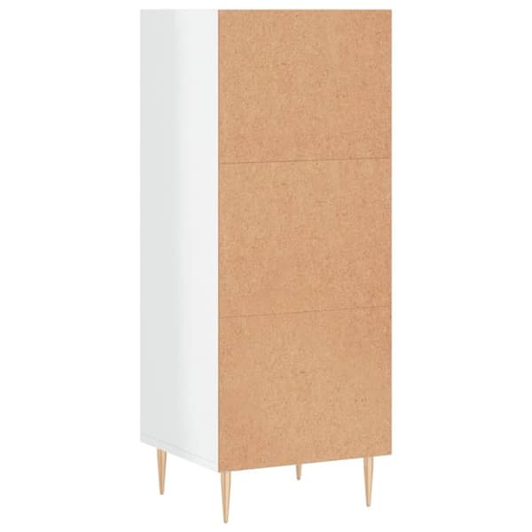 skænk 34,5x32,5x90 cm konstrueret træ hvid højglans