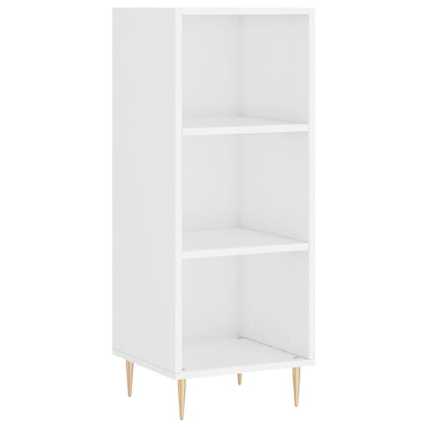skænk 34,5x32,5x90 cm konstrueret træ hvid højglans