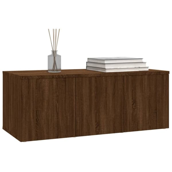Tv-bänk brun ek 80x34x30 cm konstruerat trä