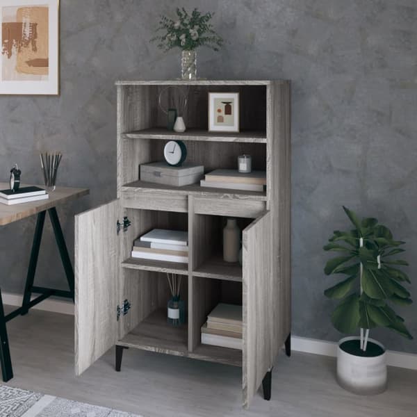 skab 60x36x110 cm konstrueret træ Grå sonoma-eg