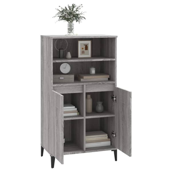 skab 60x36x110 cm konstrueret træ Grå sonoma-eg