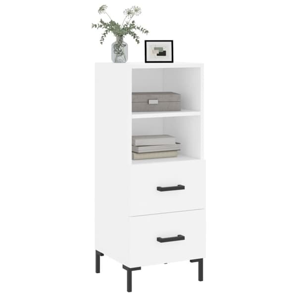 Skänk vit 34,5x34x90 cm konstruerat trä