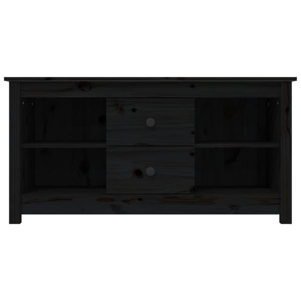 Tv-bänk svart 103x36,5x52 cm massiv furu