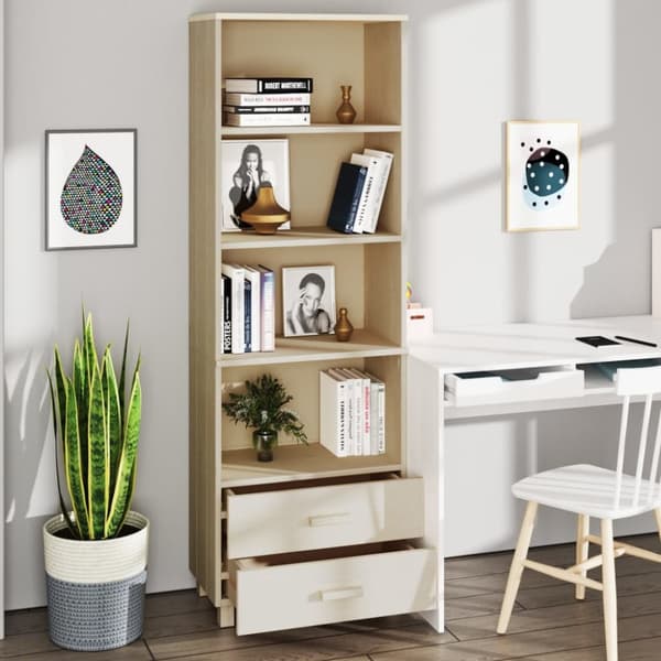 højskab HAMAR 60x35x180 cm fyrretræ honningbrun