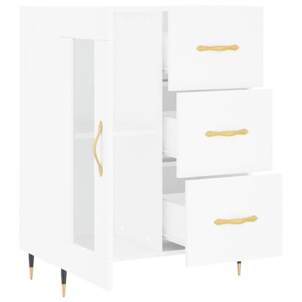 skænk 69,5x34x90 cm konstrueret træ hvid