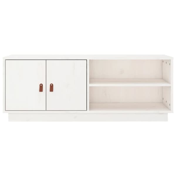 tv-bord 105x34x40 cm massivt fyrretræ hvid