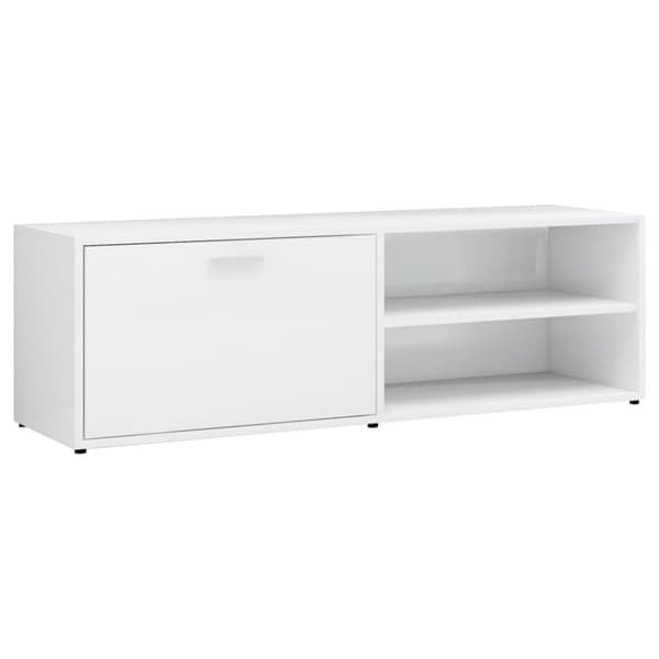 tv-bord 120x34x37 cm konstrueret træ hvid højglans